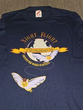 XL, VINTAGE, Men's, Night Flight Philadelphia Zoo Tee